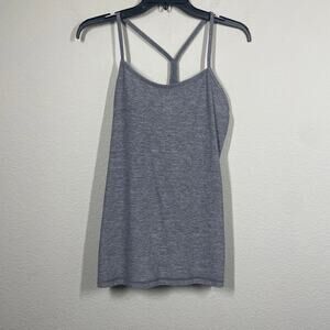 Lululemon Womens Size 8 Power Y Tank Heathered Gray Square Neck Sleeveless